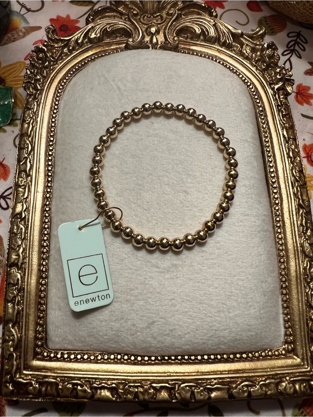 eNewton Gold Beaded Stretch 5MM Bracelet